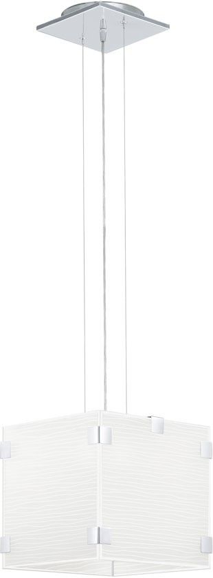 EGLO Alea - Hanglamp - 1 Lichts - Chroom - Wit Met Decor