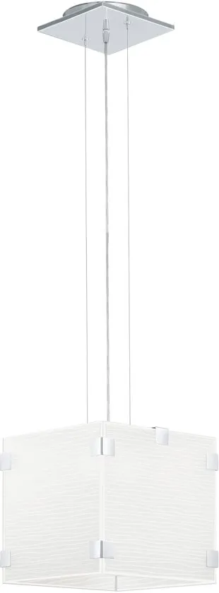 EGLO Alea - Hanglamp - 1 Lichts - Chroom - Wit Met Decor
