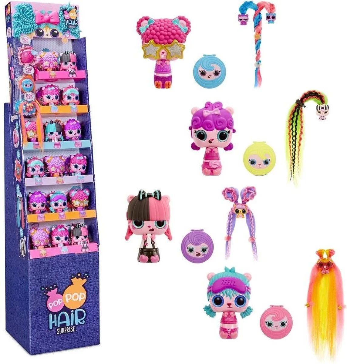 Pop Pop Hair Surprise 3-in-1 Pops - Minipop en hairextention