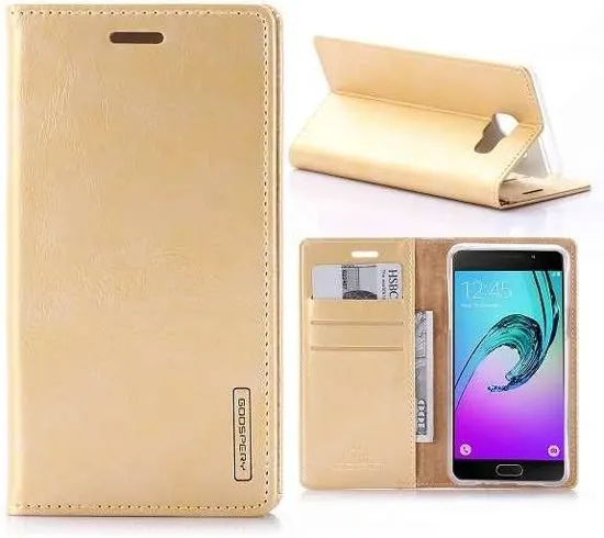 Samsung Galaxy A5 2016 Blue Moon Flip Wallet Case Goud