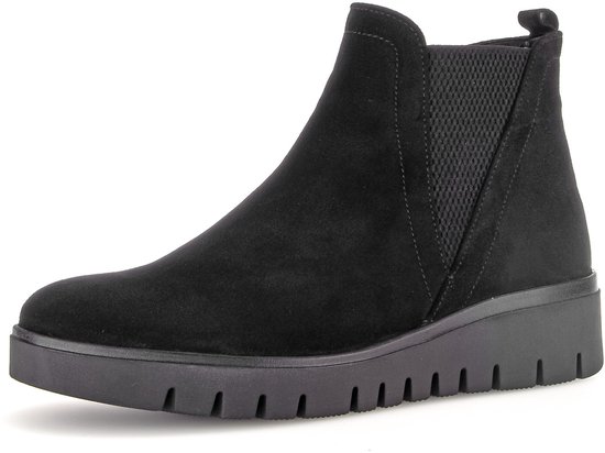 boots, ankle boot, Chelsea boot, black, suede