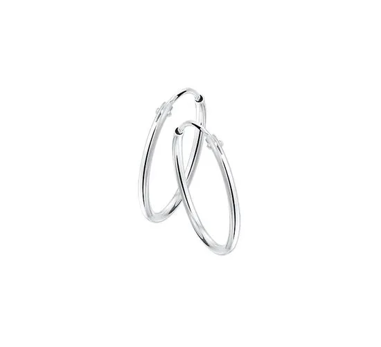 The Jewelry Collection - Oorringen Ronde Buis - Zilver - 9 mm