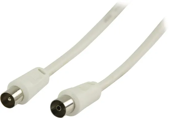 OKS Witte coaxkabel - rechte connectoren - 25 meter