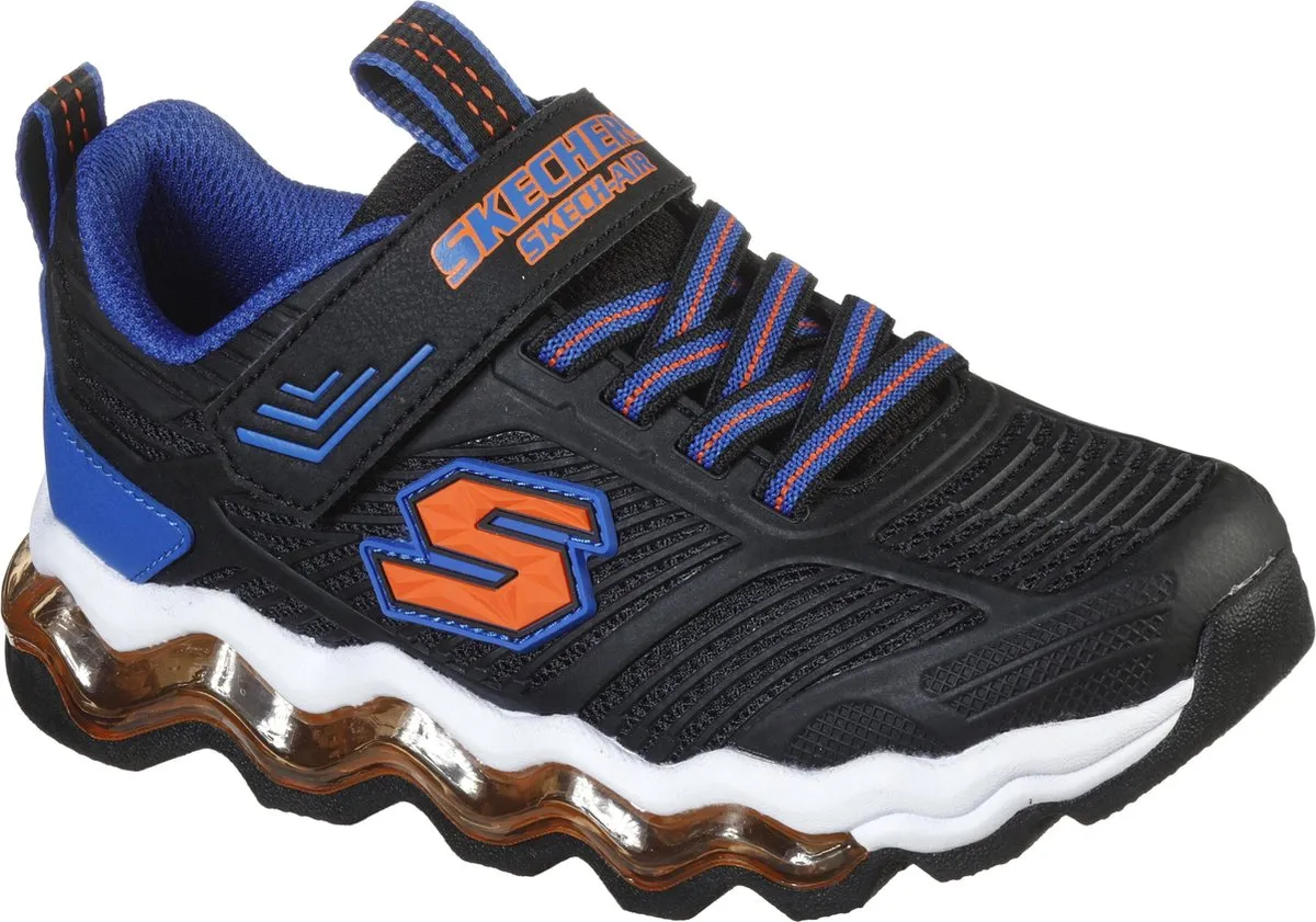 Skechers Skech-Air Waves - Maat 33 - Jongens Sneakers - Black/Blue/Orange