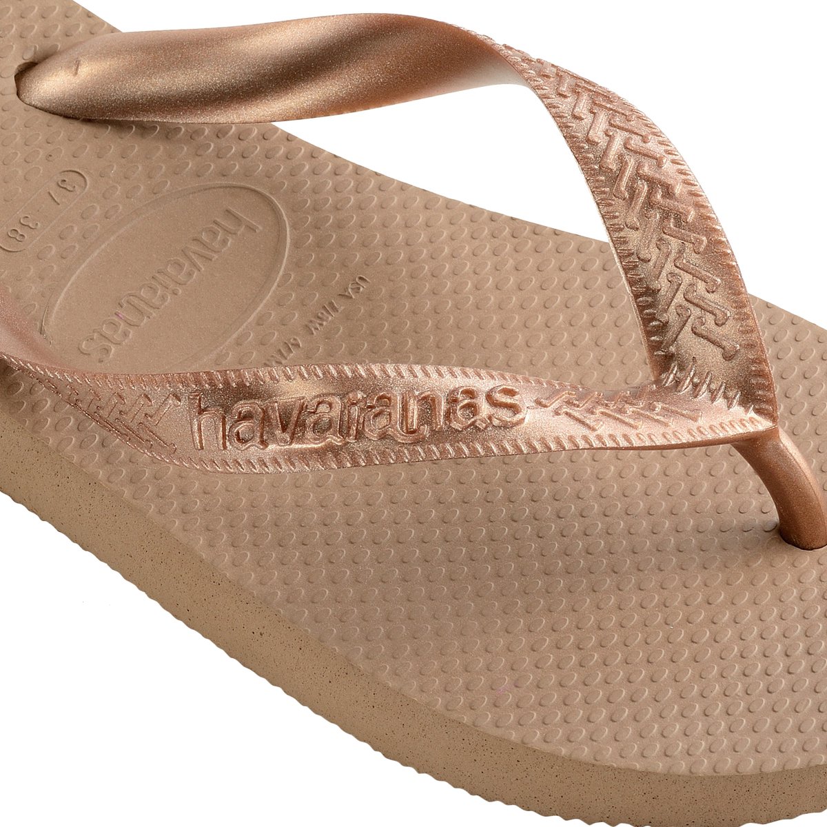 slip, flip-flop, rose-gold, rubber sole, textured sole