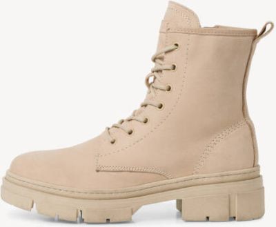 combat boot, beige boot, ankle boot, chunky sole, laced boot