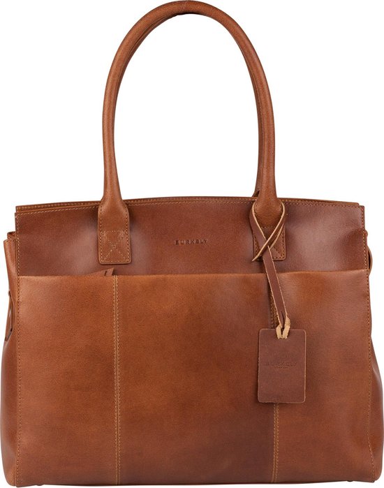 BURKELY Vintage Doris Schoudertas - 15 inch - Cognac