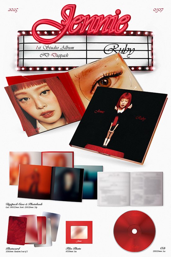 cd, álbum, Ruby, fotoboek, rood