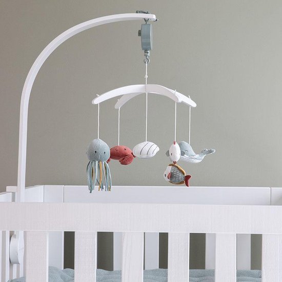 Little Dutch Houten Muziekmobiel - Wit Mint - Ocean