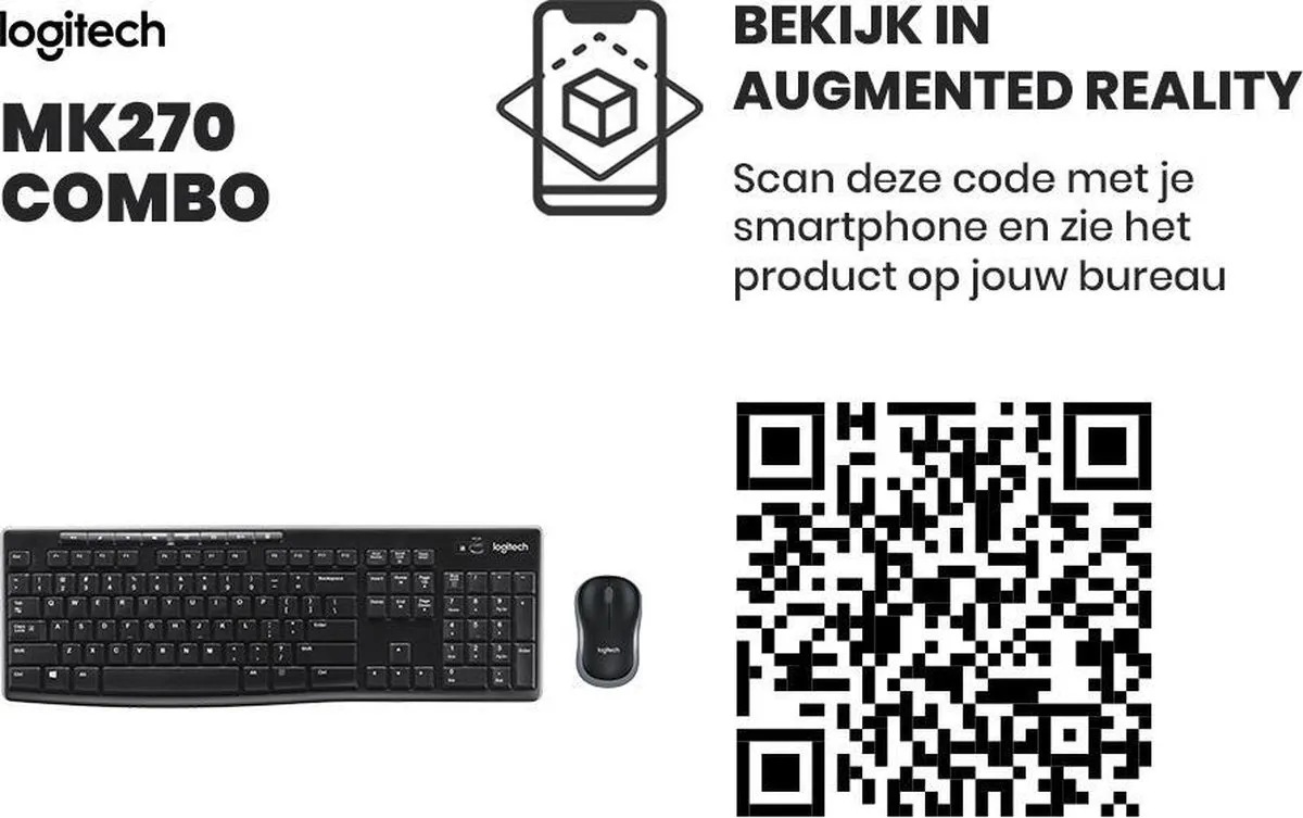 Logitech MK270 - Draadloos Toetsenbord en Muis - Qwerty