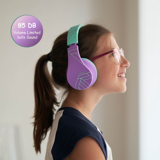 PowerLocus P1 draadloze Over-Ear Koptelefoon Inklapbaar koptelefoon voor kinderen - veilig volume va