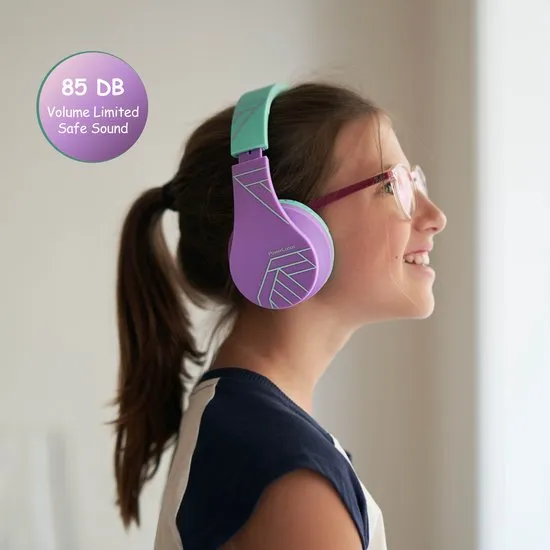 PowerLocus P1 draadloze Over-Ear Koptelefoon Inklapbaar koptelefoon voor kinderen - veilig volume va