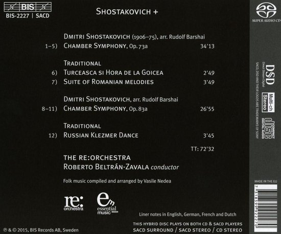 The Re:Orchestra - Shostakovich: Chamber Symphonies Op. 73A & 83A And East European Folk Tunes (Supe