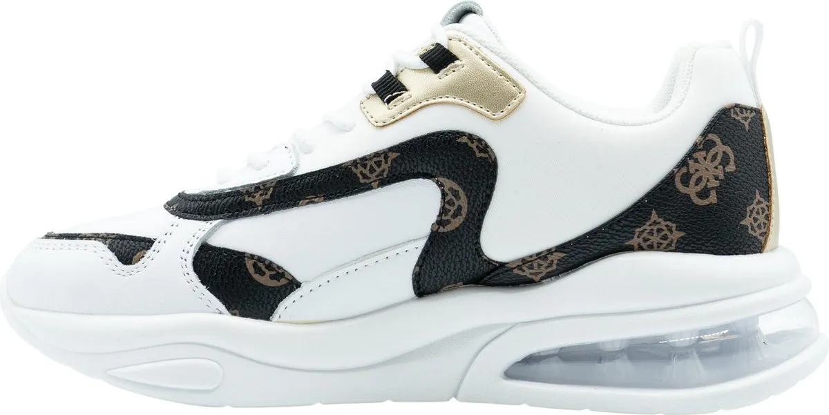 Guess - maat 39 - Fever To Active Dames Sneaker - Wit/Bruin