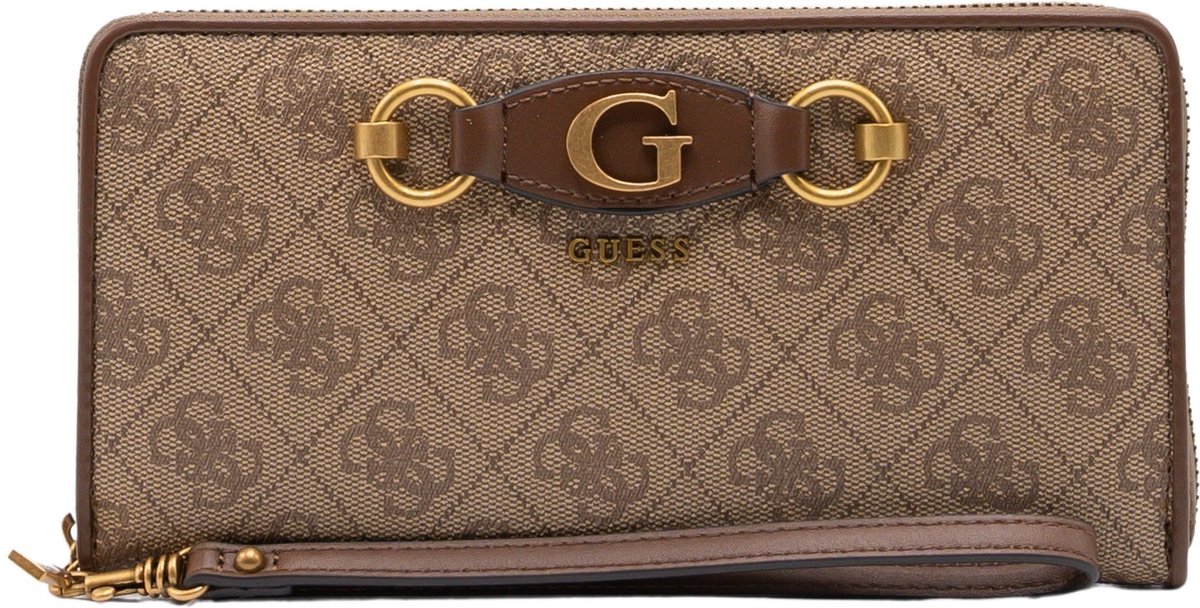 handtas, laptoptas, monogram, bruin, leren