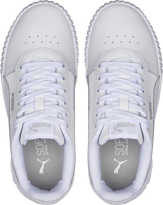 PUMA Carina 2,0  - Maat 37,5 - Jr Meisjes Sneakers - Wit/Zilver