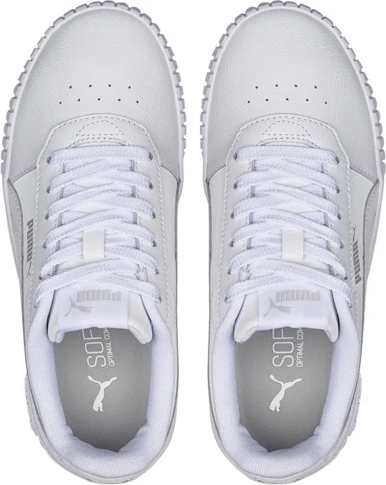 PUMA Carina 2,0  - Maat 37,5 - Jr Meisjes Sneakers - Wit/Zilver