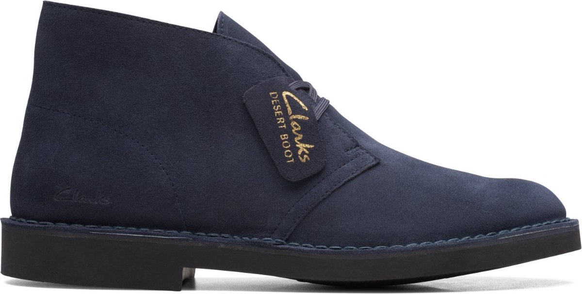 schoen, ankle boot, suede, blauw, veterschoen