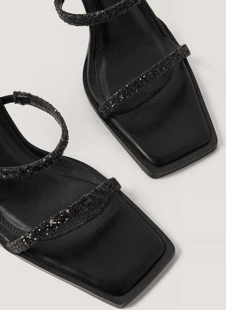 NA-KD Glitter High Heel Vrouwen Sandalen - Maat 40 - Black
