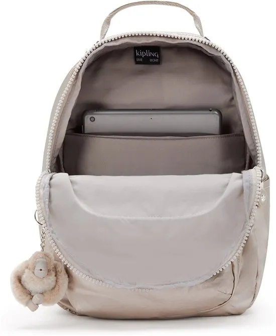 rugzak, backpack, grijs, interieurvakken, knoop