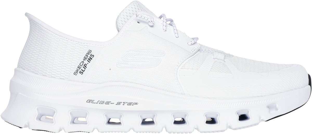 sneaker, wit, mesh, glide-step, slip-in