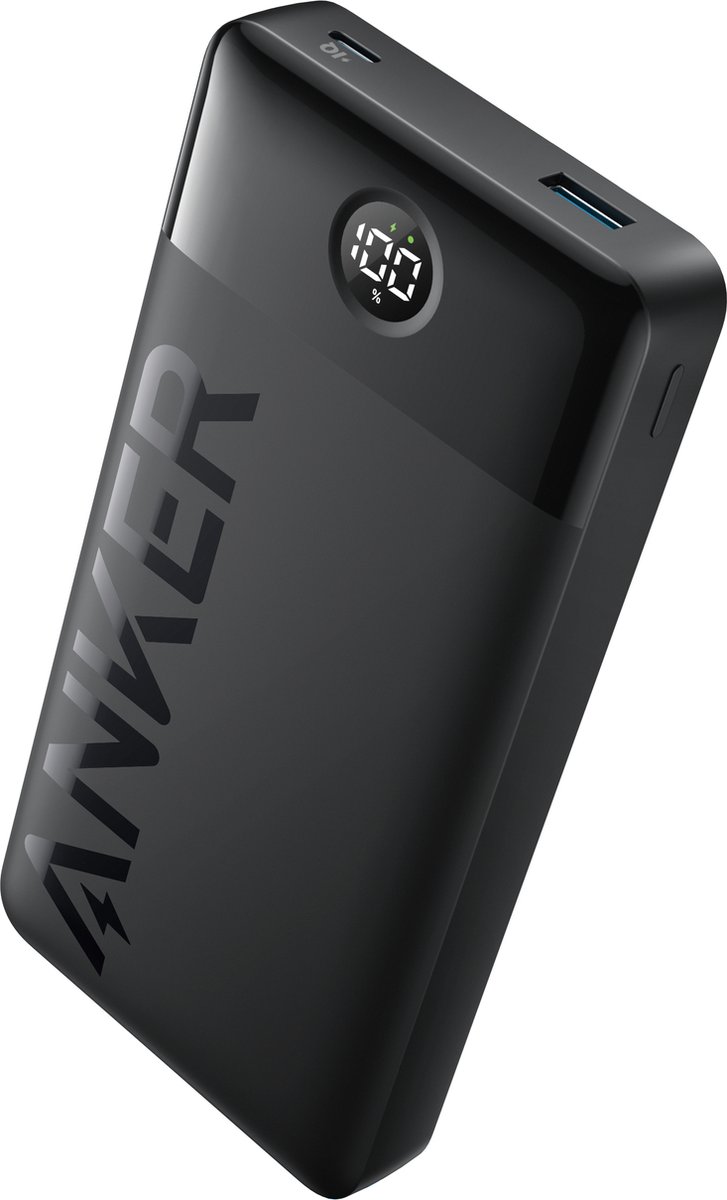 powerbank, usb-c, type-c, digitale-scherm, zwart