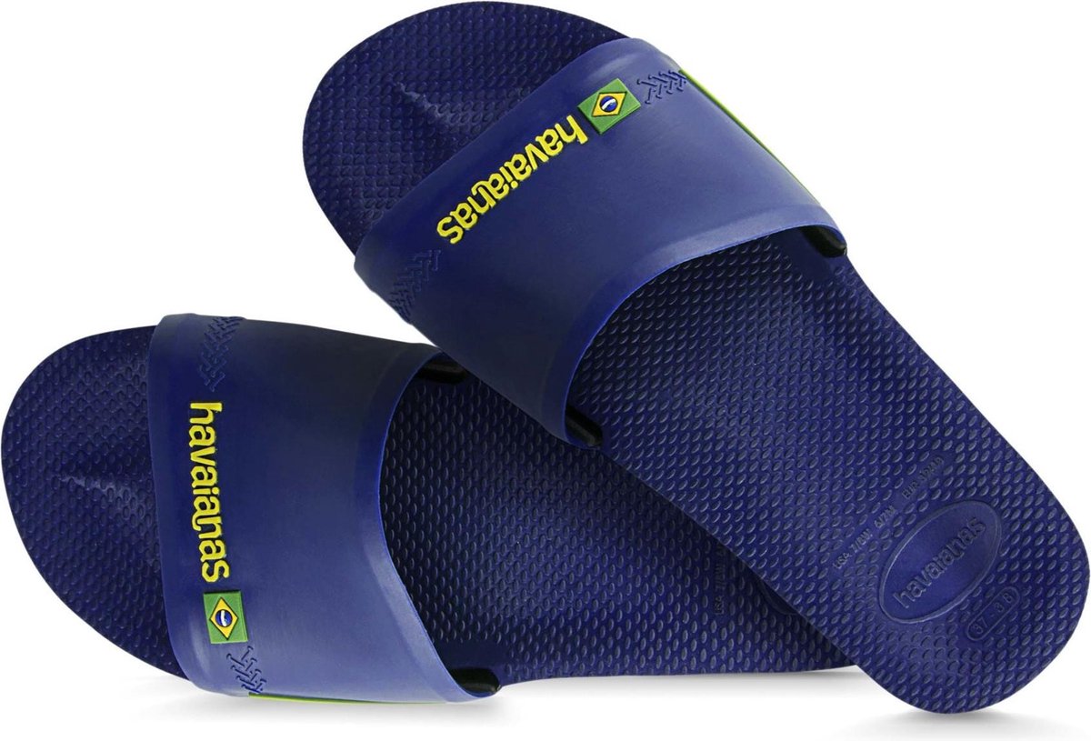 Havaianas - maat 45-46- Slide Brasil Unisex Slippers - Navy Blue