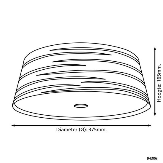 EGLO Fonsea - Plafonnière - 2 Lichts - Ø375mm. - Wit - Zilver