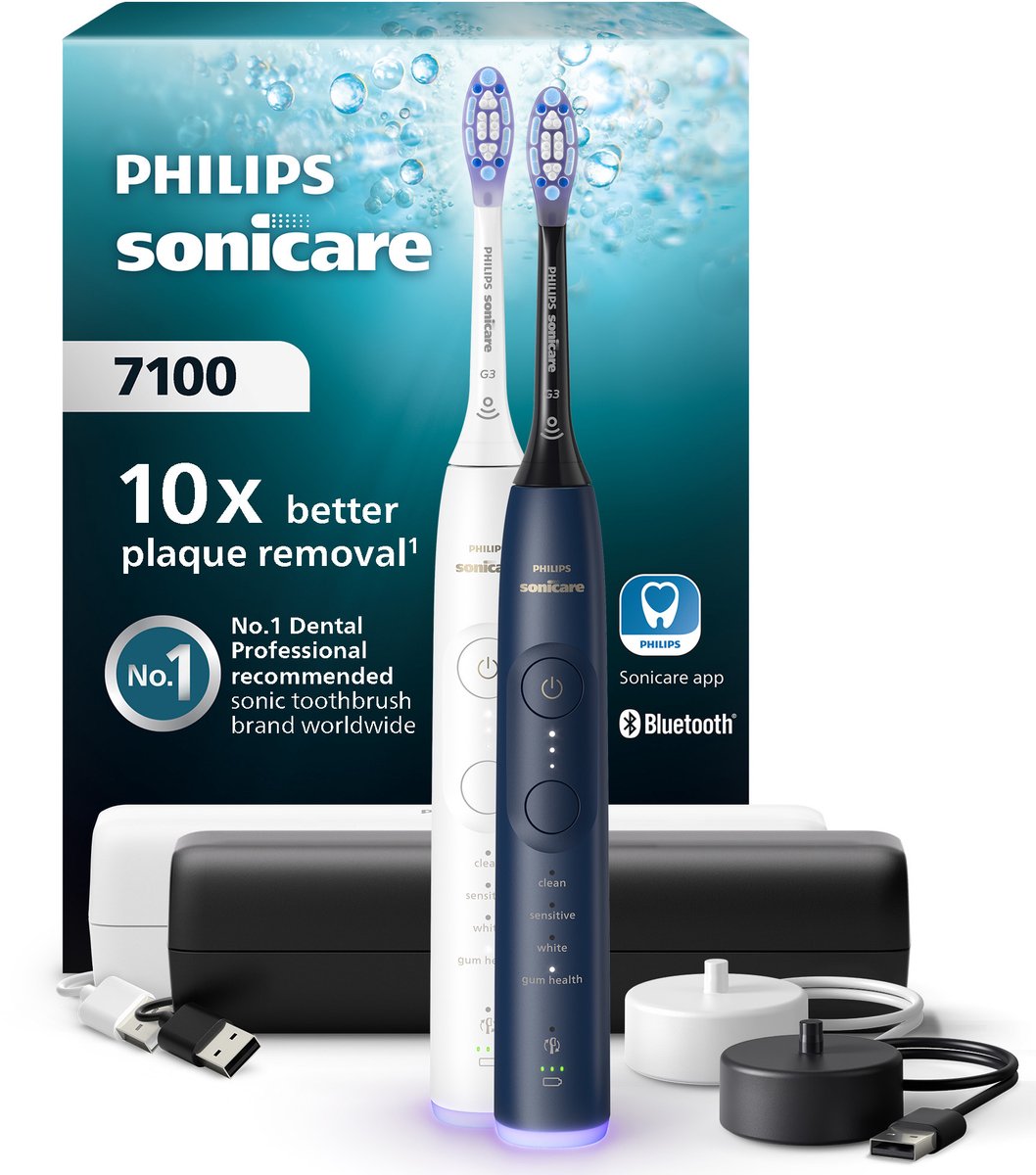 elektrische tandenborstel, sonicare, bluetooth, zachte borstels, oplaadbasis