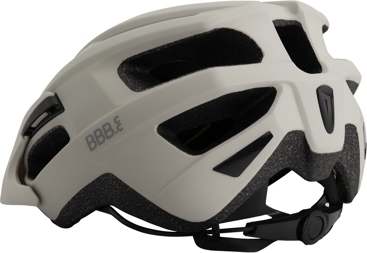 BBB Cycling Dune Mips 3.0 Fietshelm Volwassenen - MTB & Racefiets - Fidlock Sluiting - Inclusief Achterlicht Houder - Mat Grijs Wit - Maat S (52-55cm) - BHE-23
