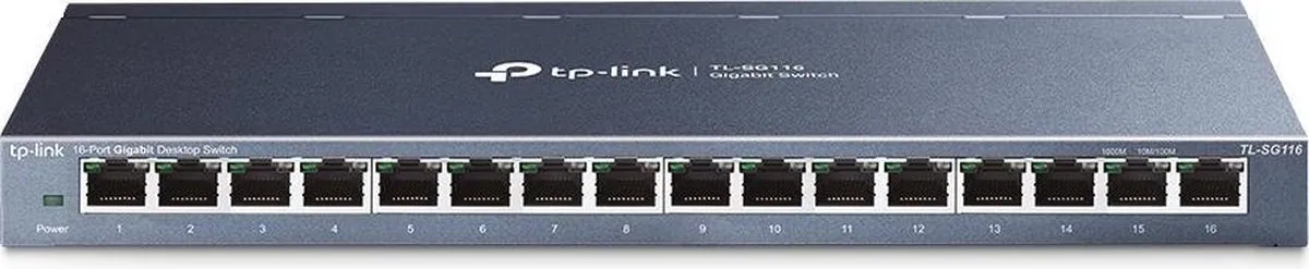 TP-Link TL-SG116 - Unmanaged Switch - 16 poorten - Gigabit (Tot 1000 Mbps)