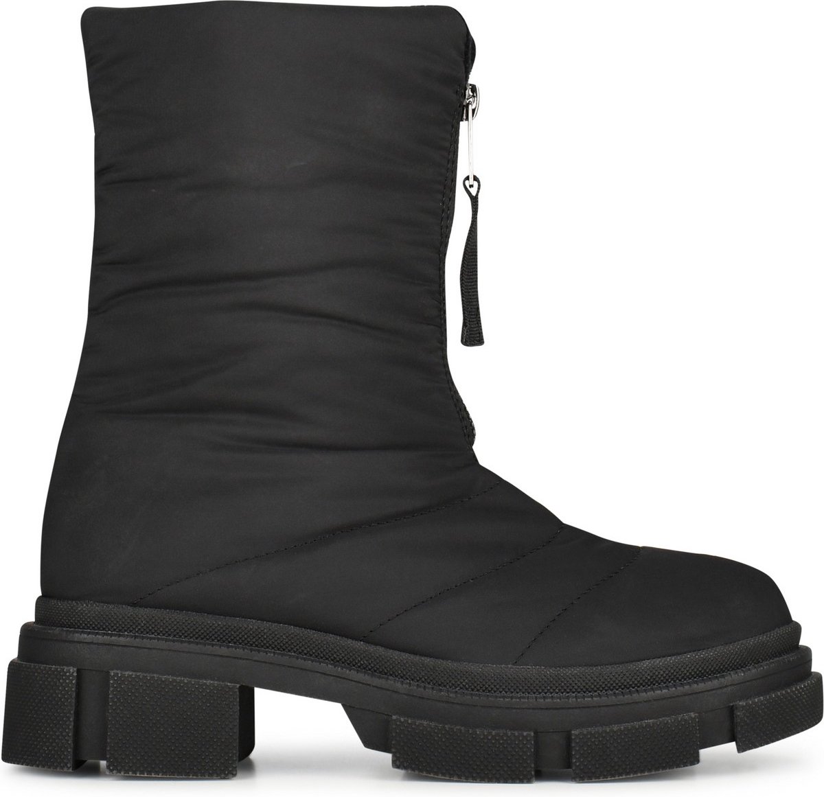 boot, enkellaars, zwart, puffer boot, chunky zool