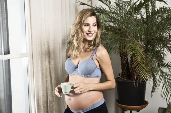 Noppies Voedingsbeha - 80E - Cotton Comfort - Blue Melange