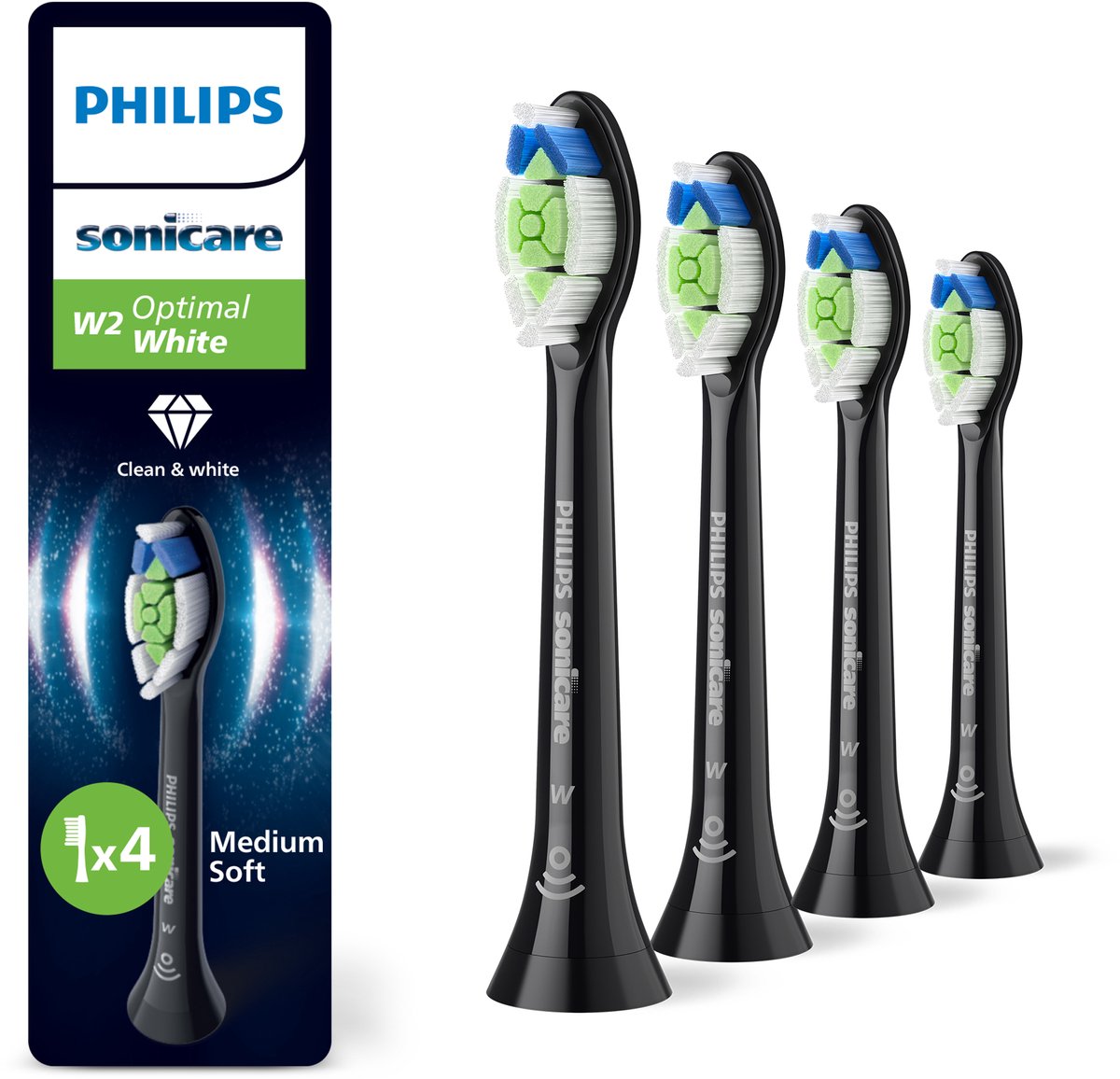 tandenborstel, sonicare, middelee, w2, 4x