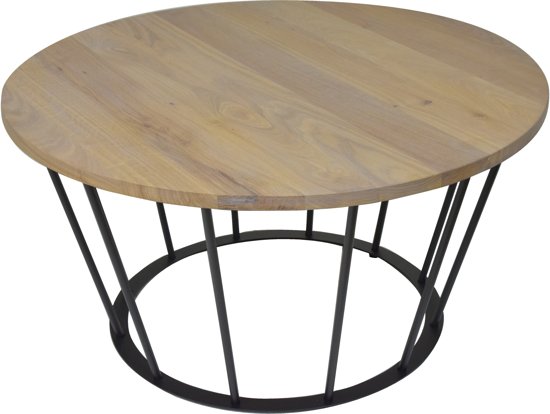 Spinder Design Framer - Salontafel - Ø80 cm - Zwart/Eiken