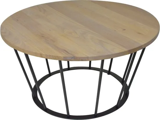 Spinder Design Framer - Salontafel - Ø80 cm - Zwart/Eiken