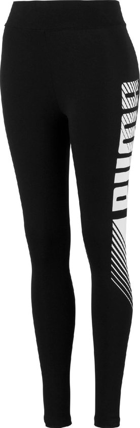 PUMA  - Maat XL - ESS+ Graphic Leggings Legging Dames - Puma Black