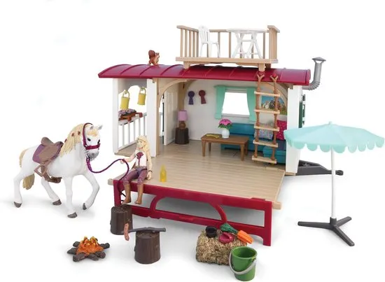 schleich HORSE CLUB - Woonwagen voor geheime club-bijeenkomsten - Kinderspeelgoed voor Jongens en Me