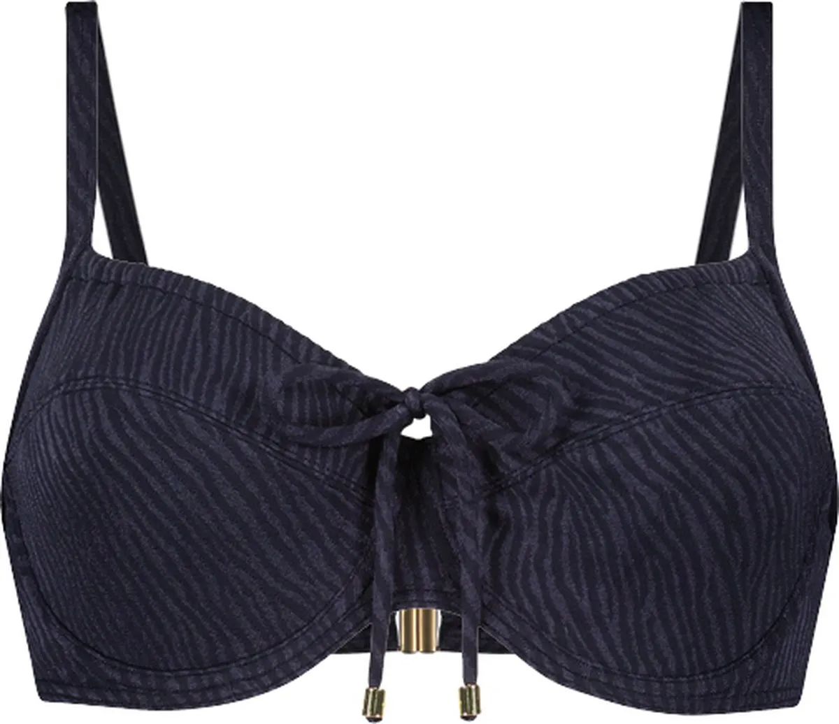 bh bra, padded bra, strap, navy, zebra pattern