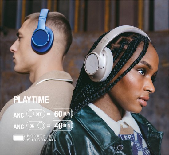 Fresh ‘n Rebel Clam Fuse - Draadloze koptelefoon met Noise Cancelling - Over ear - Storm Grey