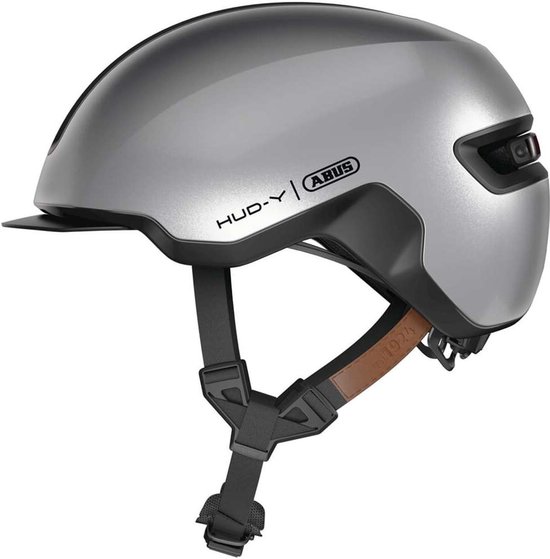 Fietshelm ABUS HUD-Y gleam silver L - 57-61 cm - zilver - Geschikt voor gebruik op elektrische fietsen - stadsfietsen - 330 g