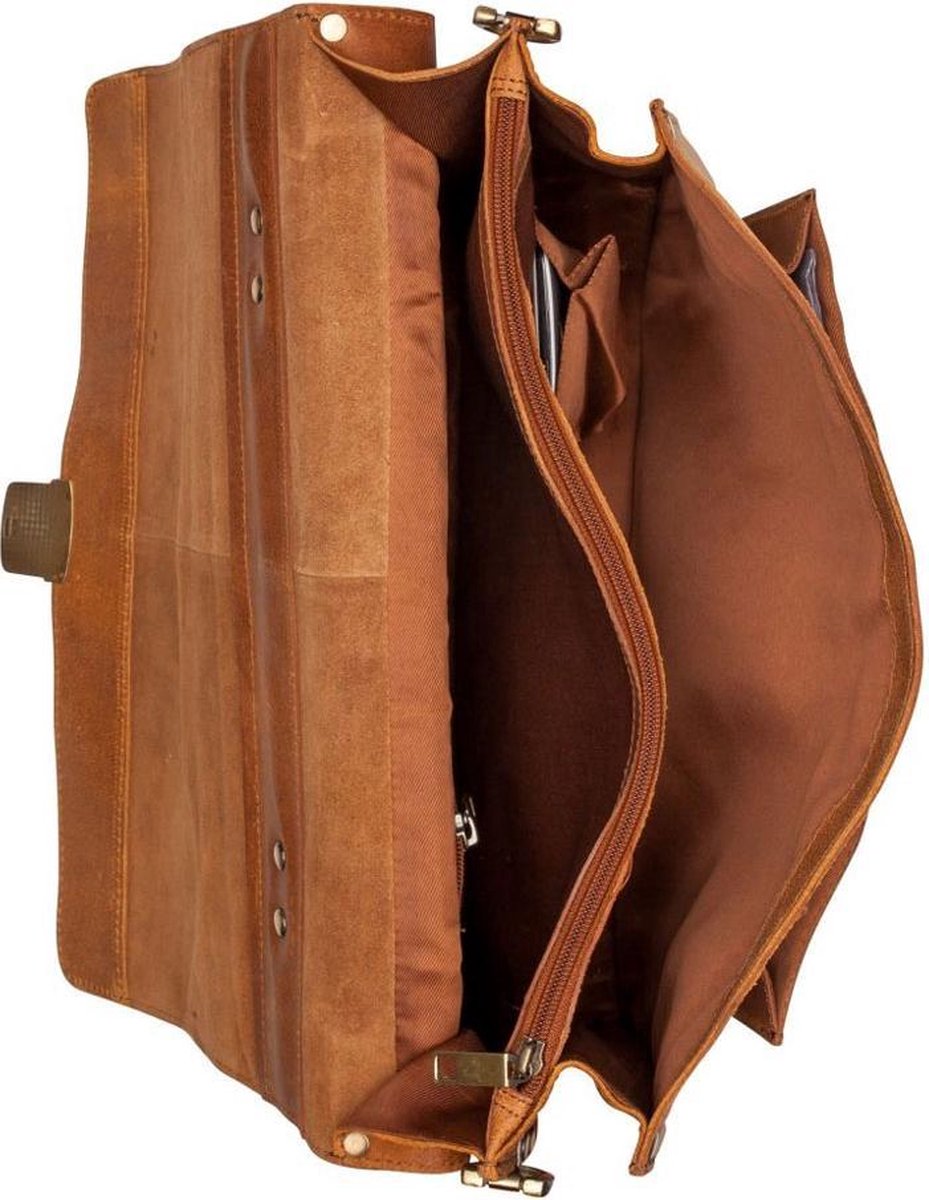Burkely Vintage Scott Briefcase 2-Comp - Aktetas - Cognac