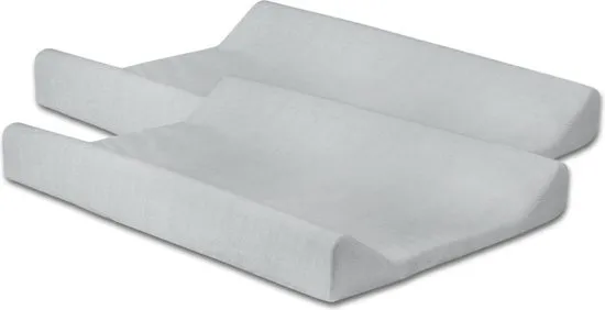 Jollein Aankleedkussenhoes Badstof - 50 x 70 cm - Grijs - 2 Stuks