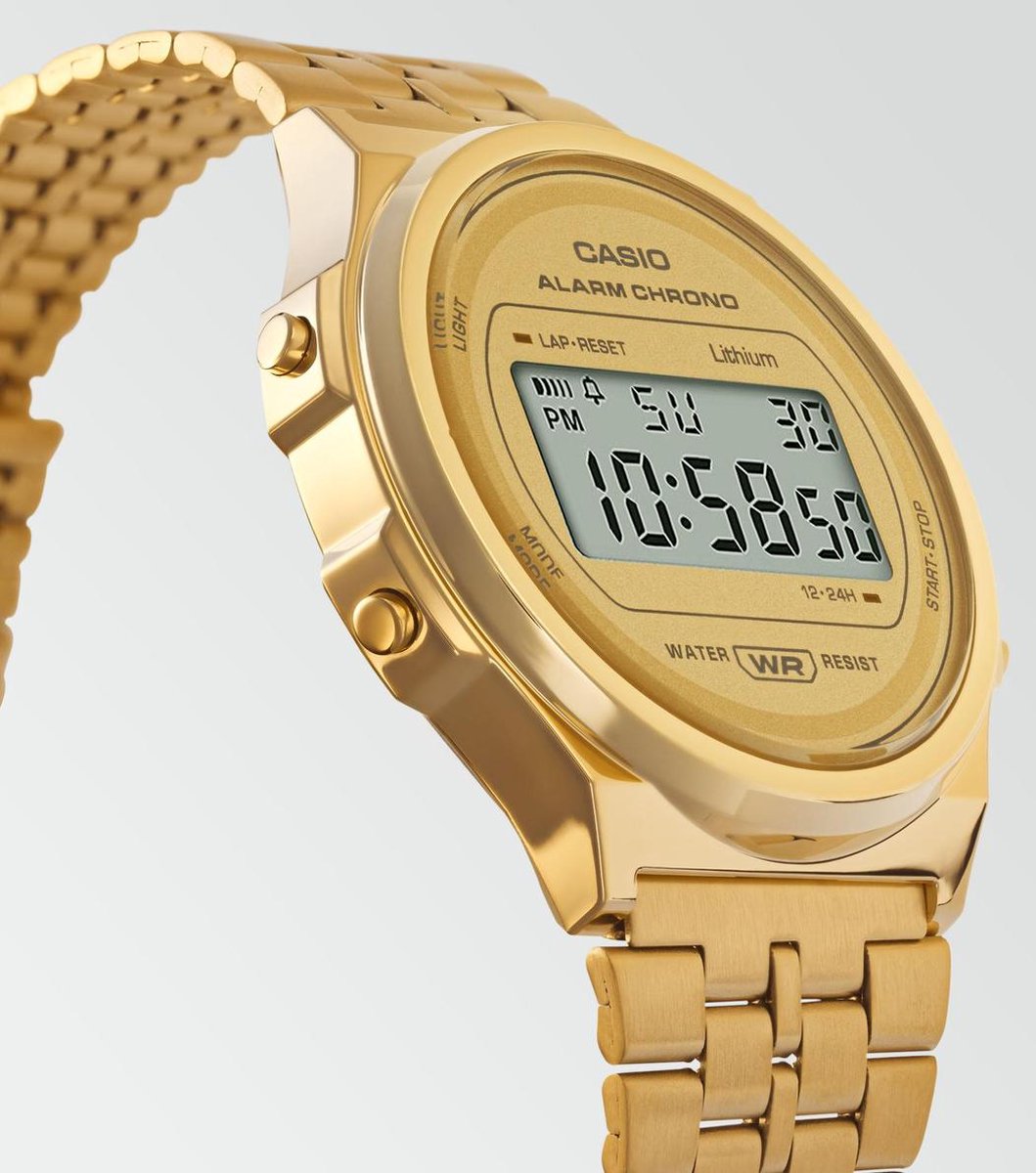 Casio Vintage Iconic A171WEG-9AEF Unisex Horloge 37 mm - Goudkleurig
