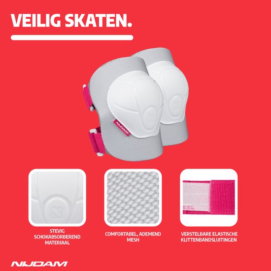 knie beschermers, knie pads, kniestukken, elastische sluitingen, mesh materiaal