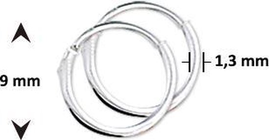The Jewelry Collection - Oorringen Ronde Buis - Zilver - 9 mm