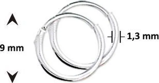 The Jewelry Collection - Oorringen Ronde Buis - Zilver - 9 mm