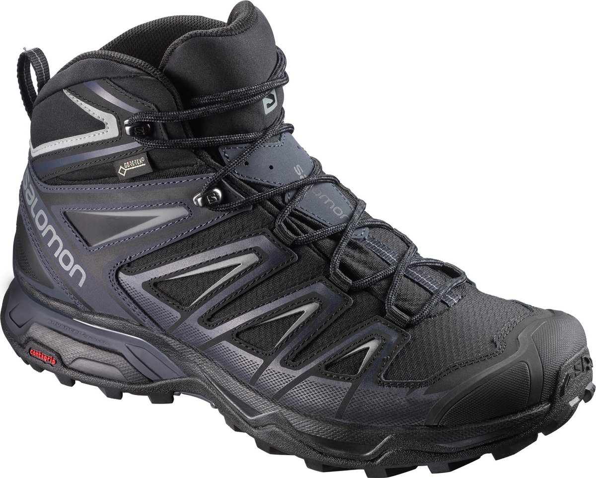 Salomon - Maat 44 2/3 - X Ultra 3 Mid Gtx Wandelschoenen Heren - Zwart / India Ink / Monument