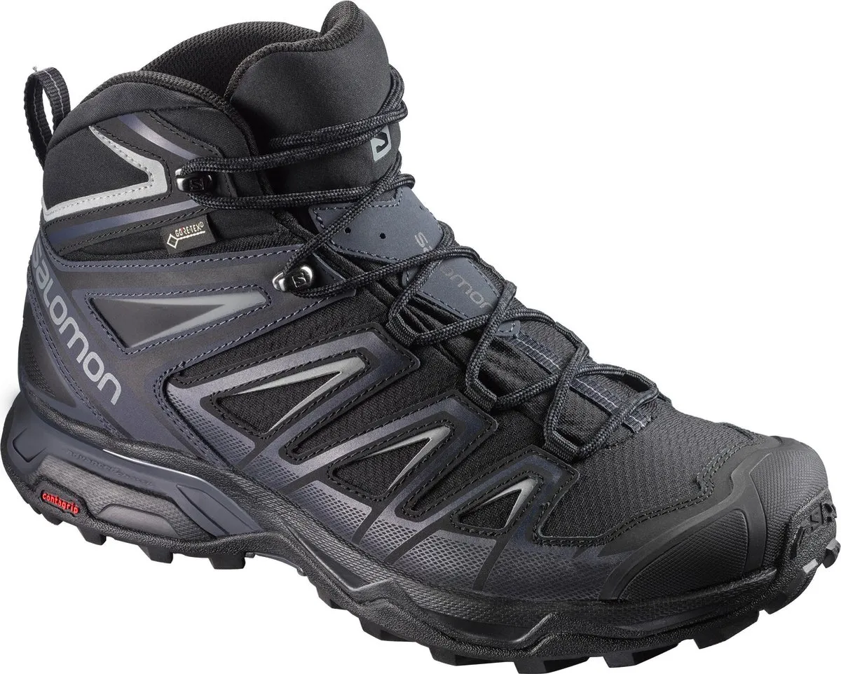 Salomon - Maat 44 2/3 - X Ultra 3 Mid Gtx Wandelschoenen Heren - Zwart / India Ink / Monument