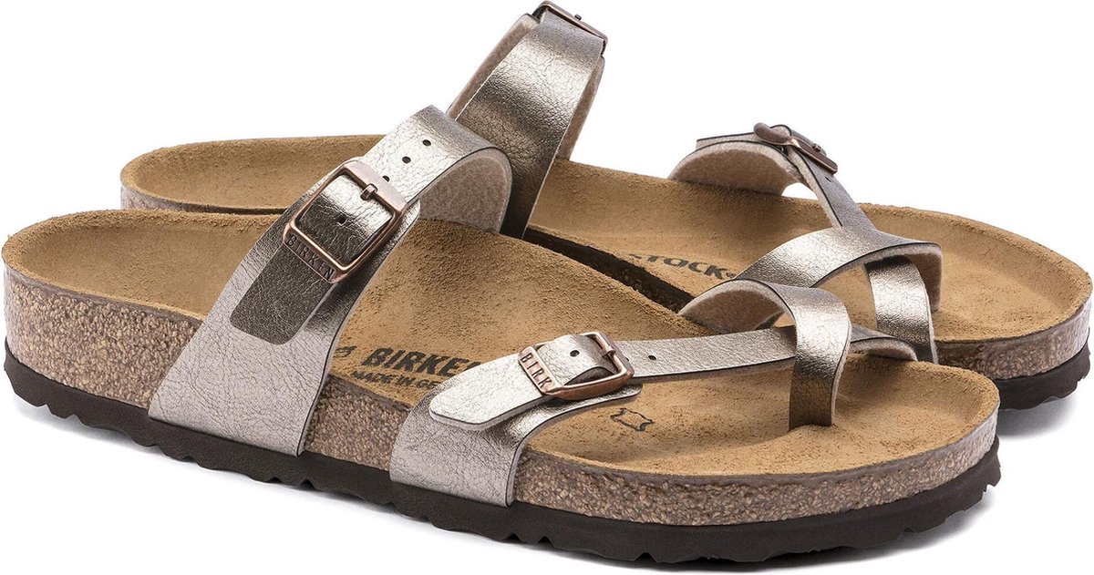 Birkenstock - maat 40- Mayari BF Regular Dames Slippers - Graceful Taupe